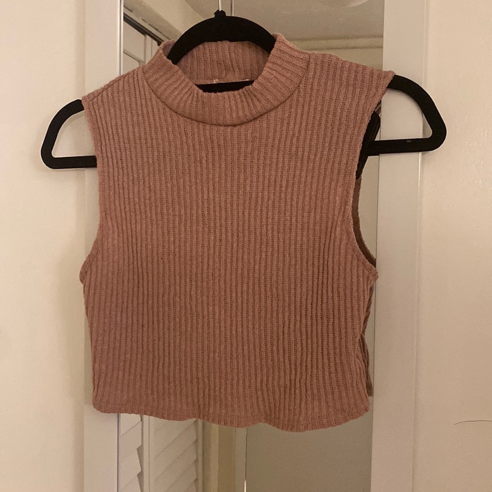 URBAN OUTFITTERS SWEATER KNIT MOCKNECK CROPPED TANK
